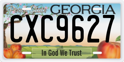 GA license plate CXC9627
