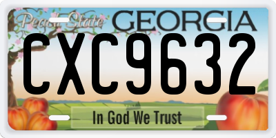 GA license plate CXC9632