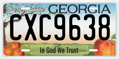 GA license plate CXC9638