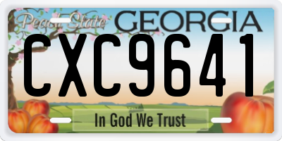 GA license plate CXC9641