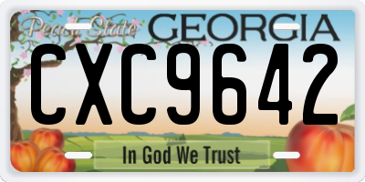 GA license plate CXC9642