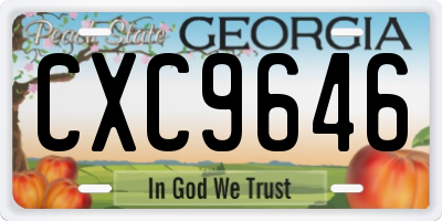 GA license plate CXC9646