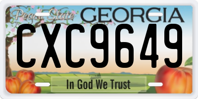 GA license plate CXC9649