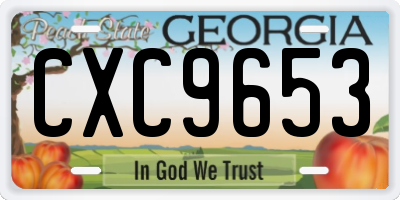 GA license plate CXC9653