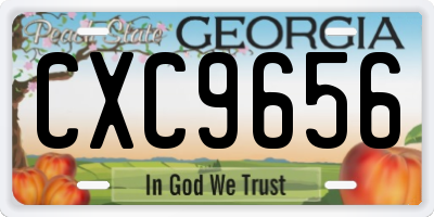 GA license plate CXC9656
