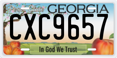 GA license plate CXC9657