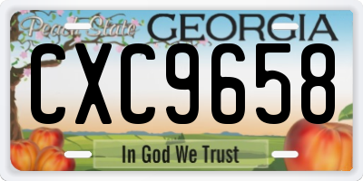 GA license plate CXC9658