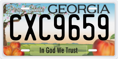 GA license plate CXC9659