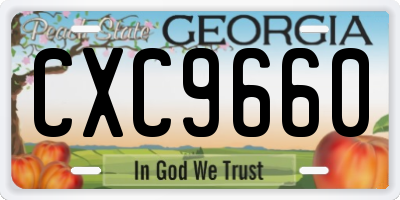 GA license plate CXC9660