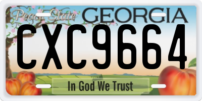 GA license plate CXC9664