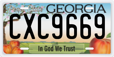 GA license plate CXC9669