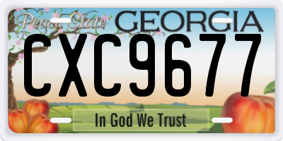 GA license plate CXC9677