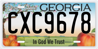 GA license plate CXC9678