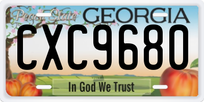 GA license plate CXC9680
