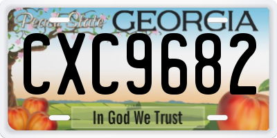 GA license plate CXC9682