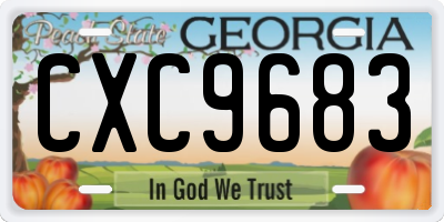 GA license plate CXC9683