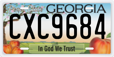 GA license plate CXC9684