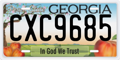 GA license plate CXC9685