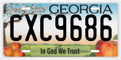 GA license plate CXC9686
