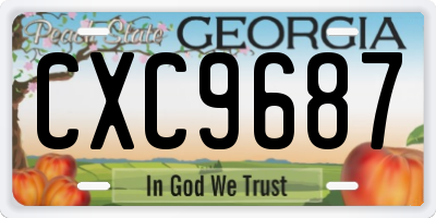 GA license plate CXC9687
