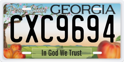 GA license plate CXC9694