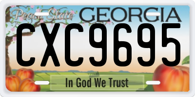 GA license plate CXC9695