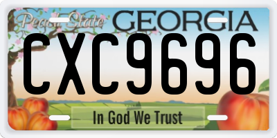 GA license plate CXC9696