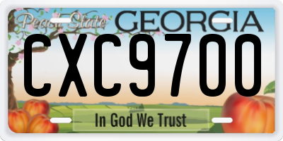 GA license plate CXC9700