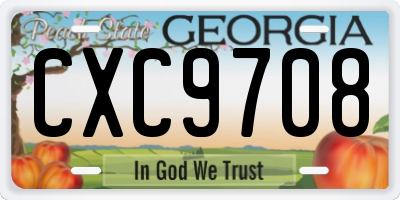 GA license plate CXC9708