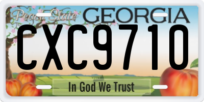 GA license plate CXC9710
