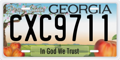 GA license plate CXC9711
