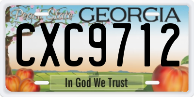 GA license plate CXC9712