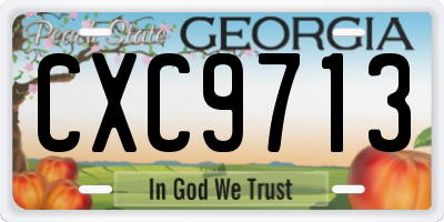 GA license plate CXC9713