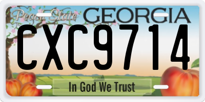 GA license plate CXC9714