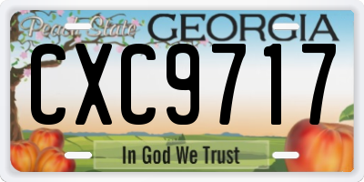 GA license plate CXC9717