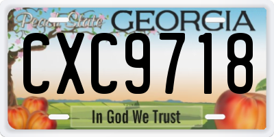 GA license plate CXC9718