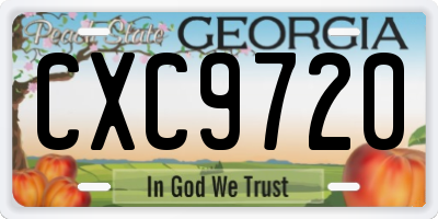 GA license plate CXC9720