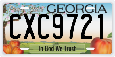 GA license plate CXC9721