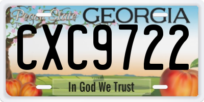 GA license plate CXC9722