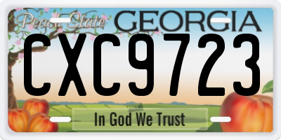 GA license plate CXC9723