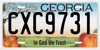 GA license plate CXC9731