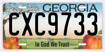 GA license plate CXC9733