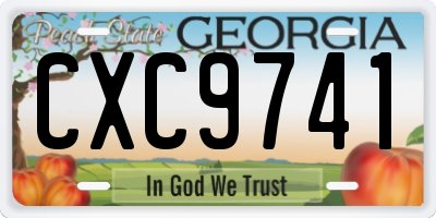 GA license plate CXC9741