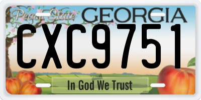 GA license plate CXC9751