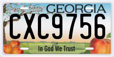 GA license plate CXC9756