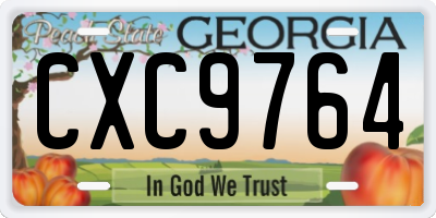 GA license plate CXC9764