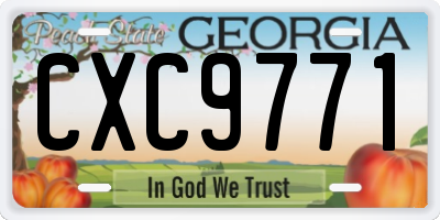 GA license plate CXC9771