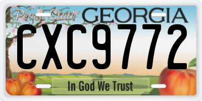 GA license plate CXC9772