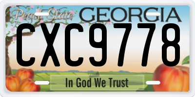 GA license plate CXC9778