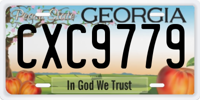 GA license plate CXC9779